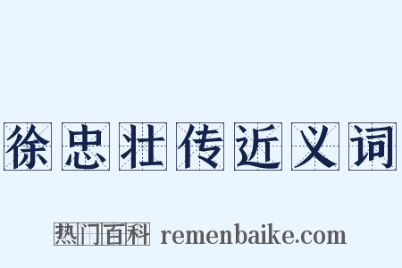 徐忠壮传近义词是什么意思的图片